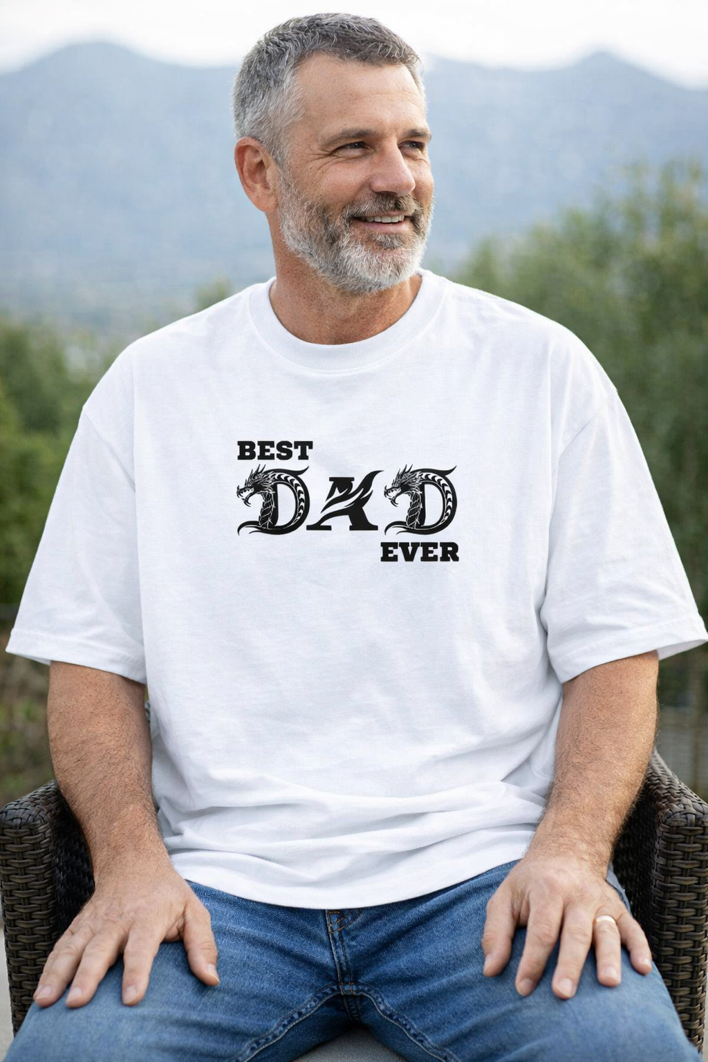 Best Dad Ever Print | Oversized T-Shirt | Nevo X