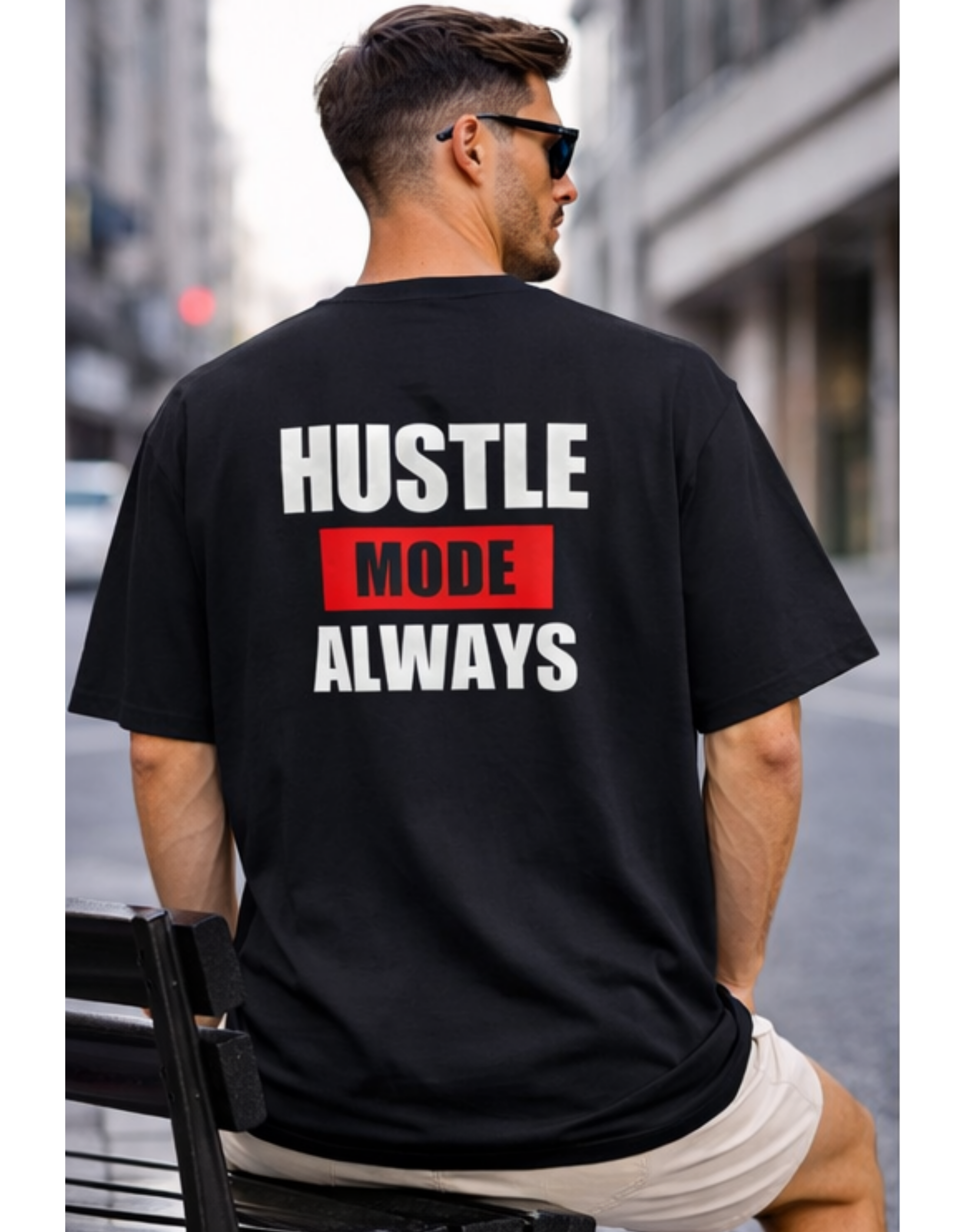 Hustle Mode Always Oversized Motivational T-Shirt