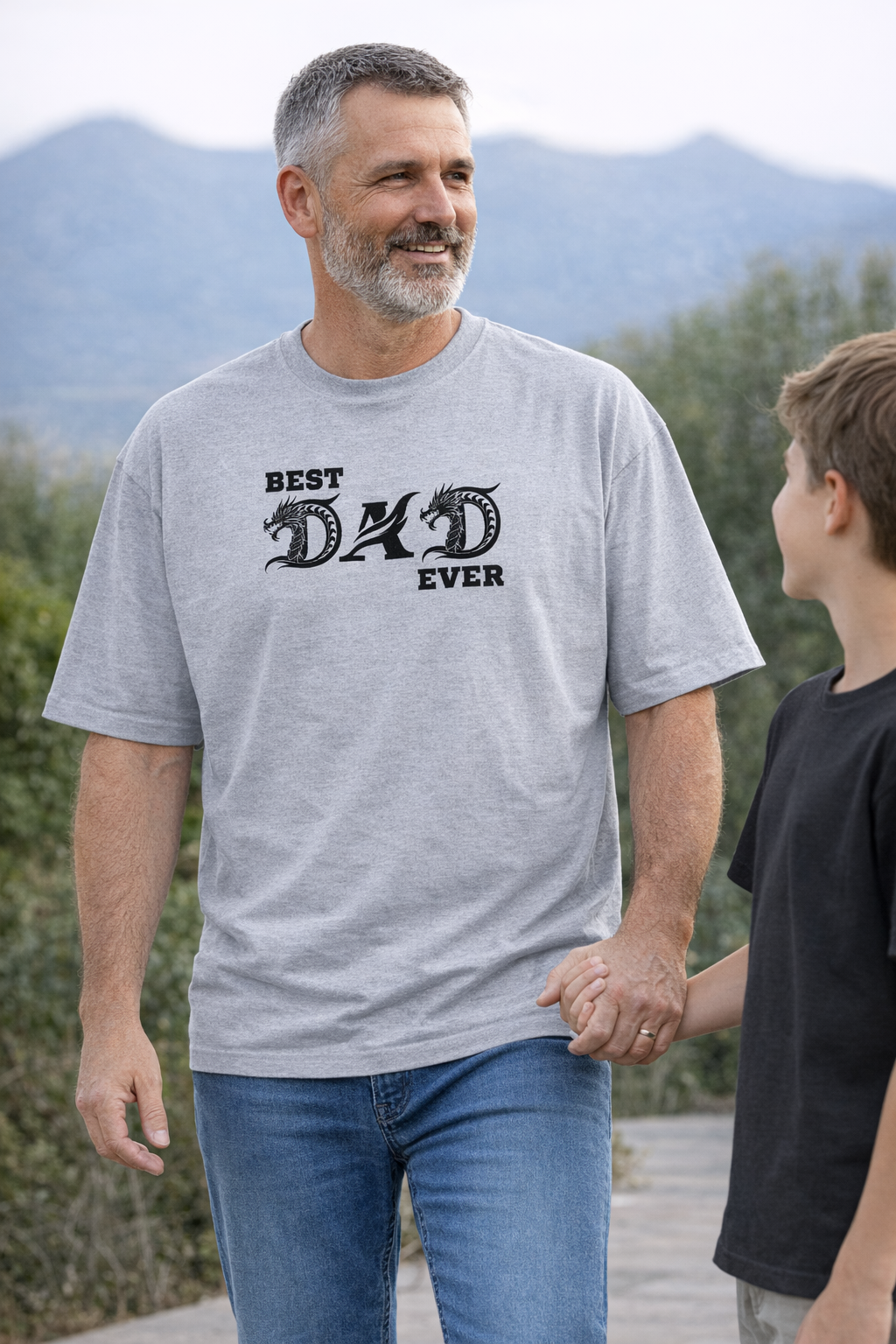 Best Dad Ever Print | Oversized T-Shirt | Nevo X