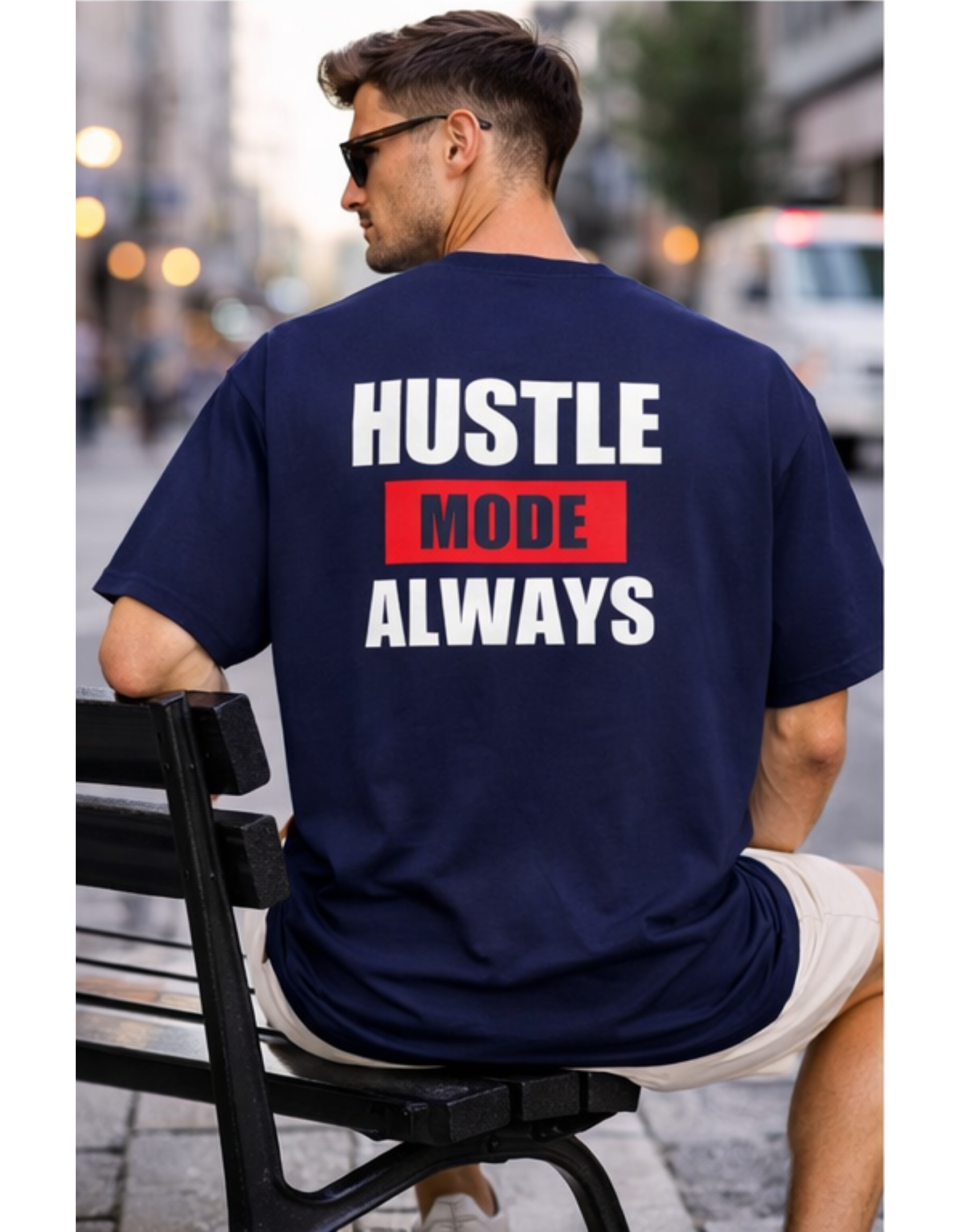 Hustle Mode Always Oversized Motivational T-Shirt