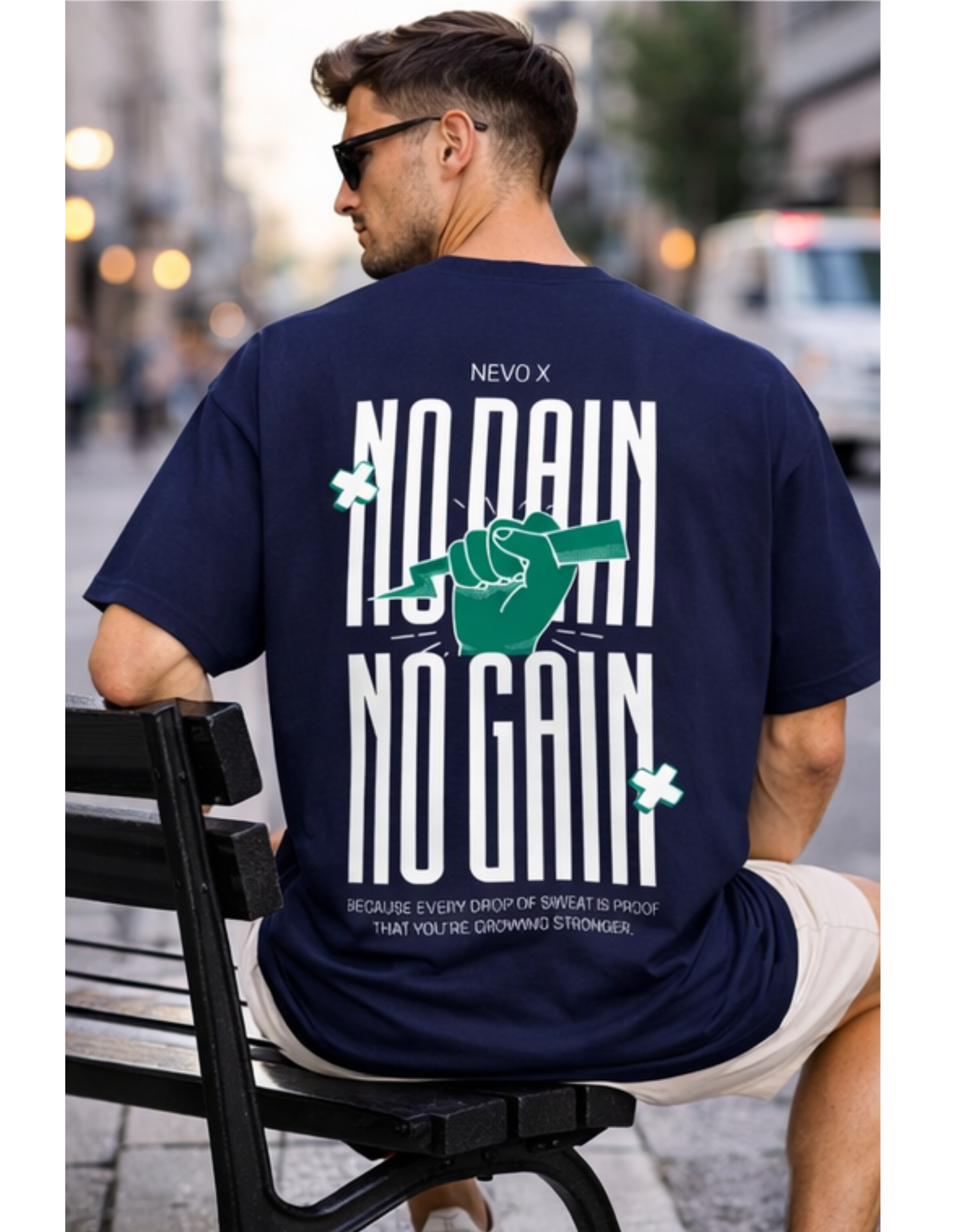 No Pain No Gain Oversized Graphic T-Shirt | Nevo X