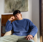 Azure Waffle Boxy Tee