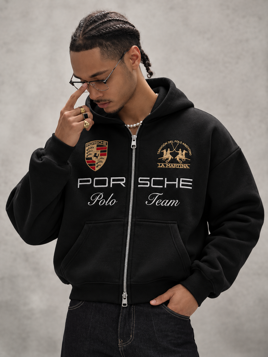 Porsche Dual Chain 360 GSM Zip Hoodie