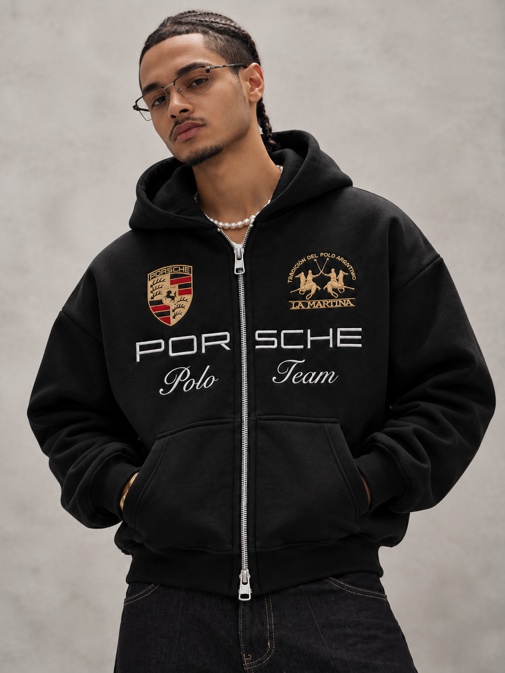 Porsche Dual Chain 360 GSM Zip Hoodie