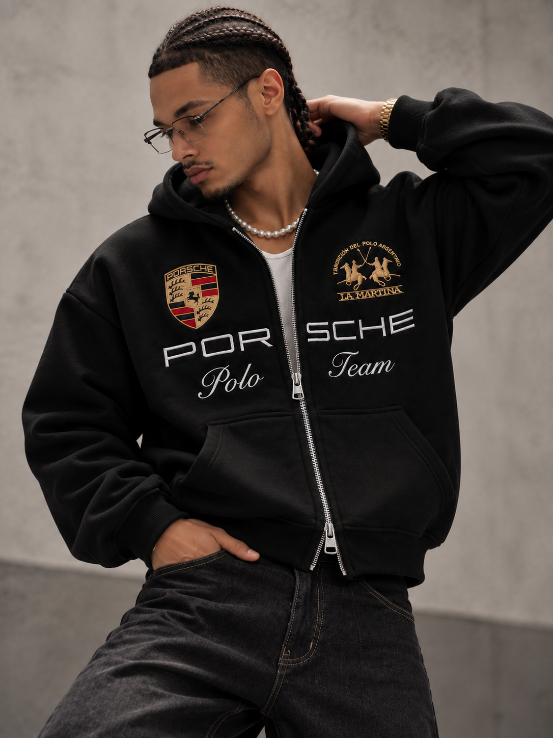 Porsche Dual Chain 360 GSM Zip Hoodie