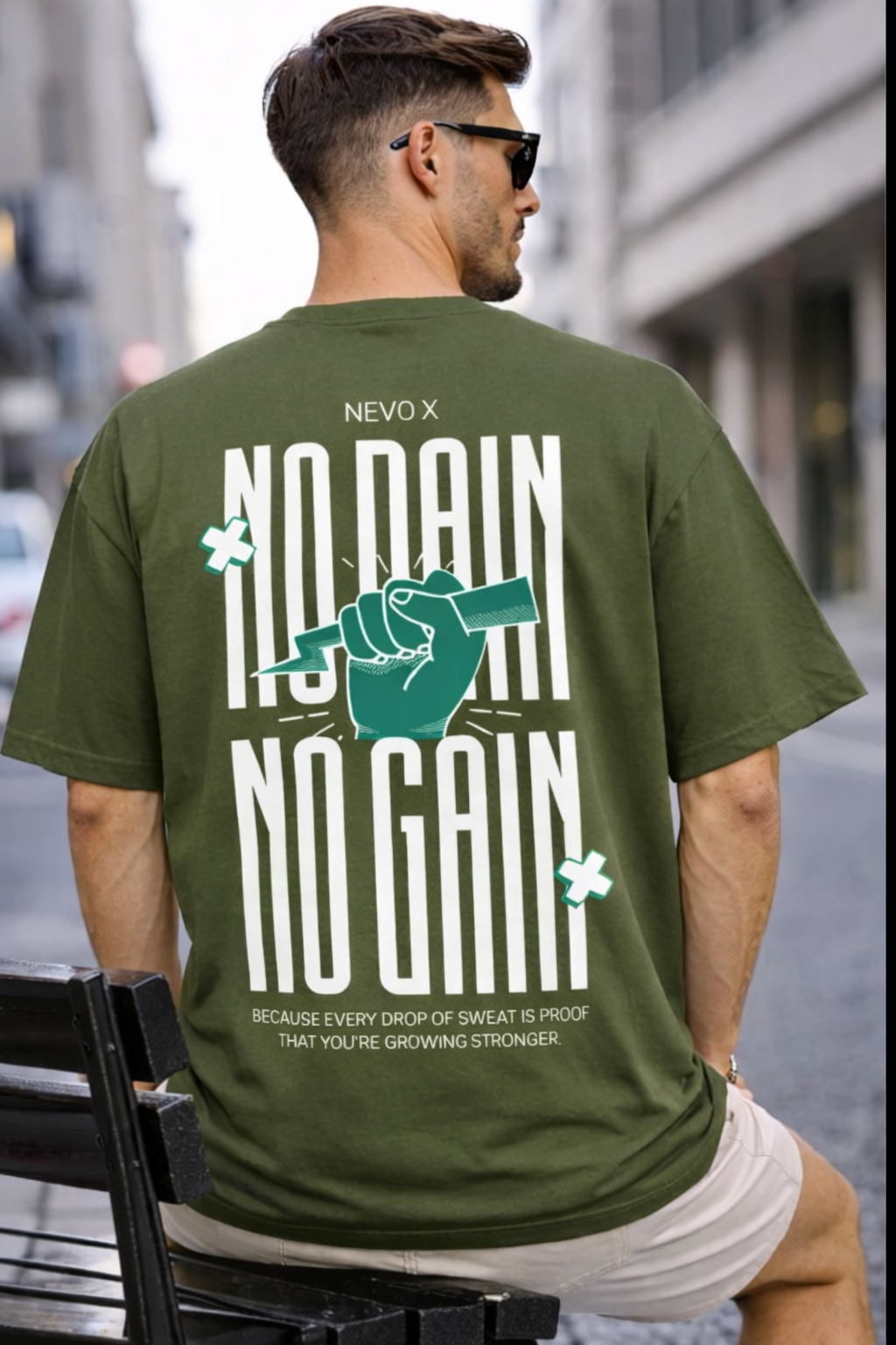 No Pain No Gain Oversized Graphic T-Shirt | Nevo X