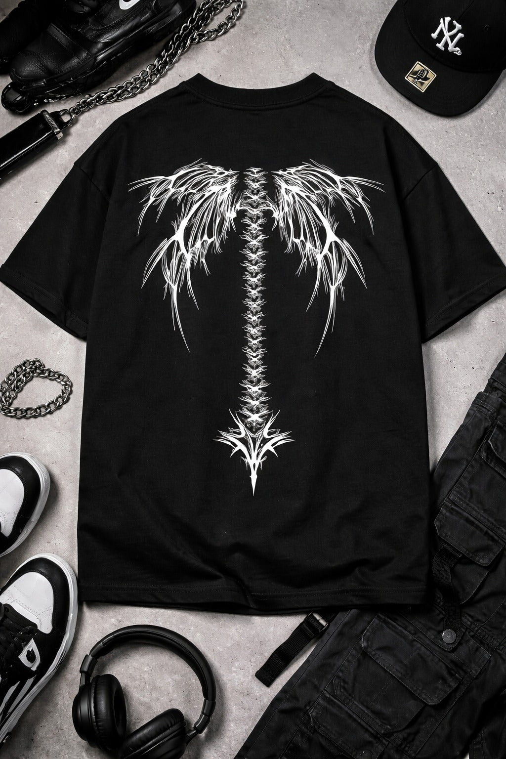Spine Wing Graphic Oversized Tee | Nevo X