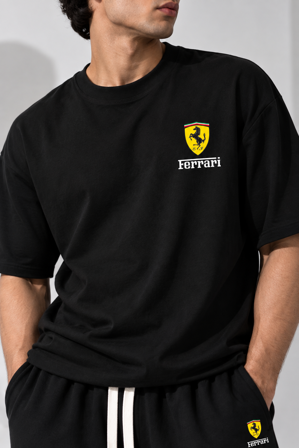 Ferrari Racing Black Tracksuit Set